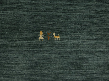 Pictorial Dark Green Tribal 3X12 Gabbeh Modern Runner Rug Kitchen Hallway Carpet