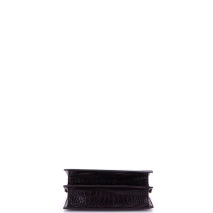 Saint Laurent Catherine Crossbody Bag Crocodile Embossed Leather