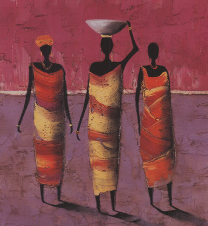 Michel Rauscher Morning Ritual " Offset Lithograph African Amer