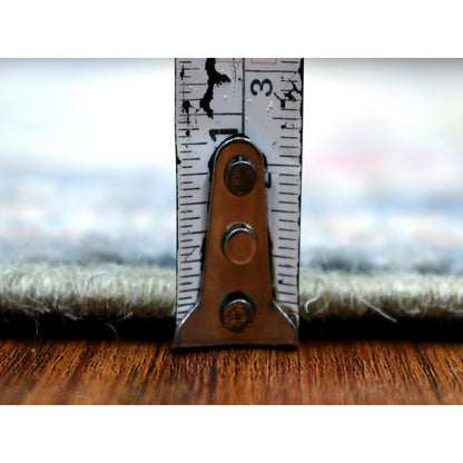 2'6"X19'2" Deim Blue Hand Knotted Angora Oushak Xl Runner Afghan Wool Rug