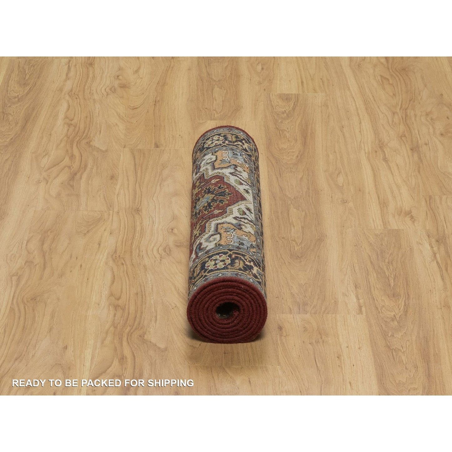 2'7"X8' Red Soft Wool Rug Antiqued Fine Heris Revival Hand Knotted Runner