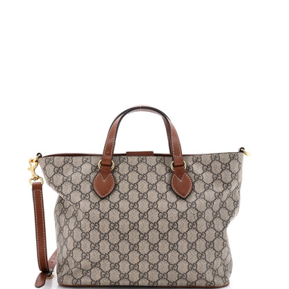 Small Gucci Convertible Soft Tote GG Coated Canvas with Leather