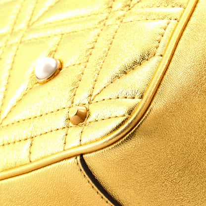 Gucci Pearly Gg Marmont Flap Bag Embellished Matelasse Leather Mini