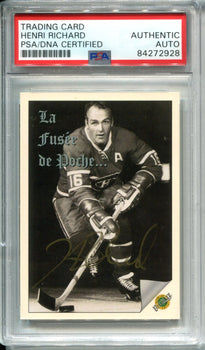 Henri Richard Autographed 1992 Ultimate Trading Card Company Card (Psa)