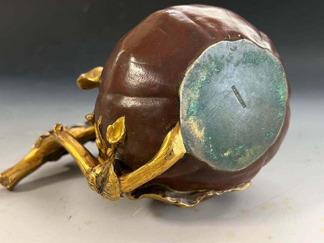 Christofle Bronze Vase By Henri Varenne 1900C Vines And Stag Beetles