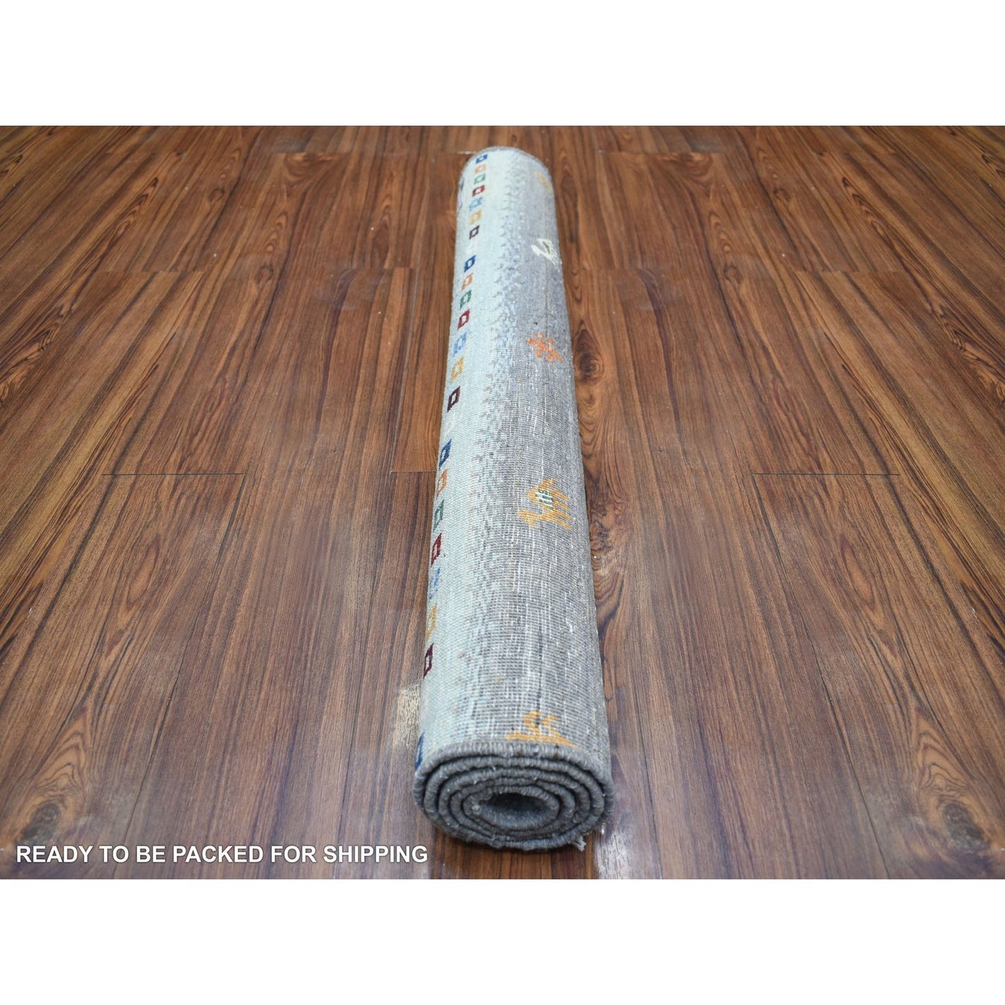 3'3"X4'9" Gray Afghan Kashkuli Gabbeh Hand Knotted Pure Wool Oriental Rug