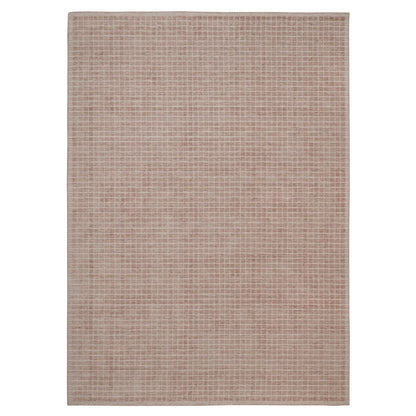 10'1"X14' Pink Pure Wool Modern Plain Decor Box Design Loomed Knotted Rug