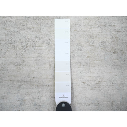 3'X5' Delicate White Wool Hand Knotted Washed Out Peshawar Oriental Rug