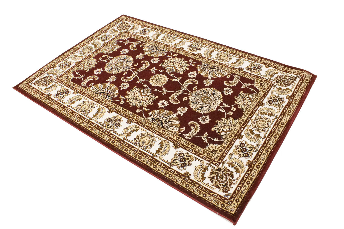 Vintage Style Red Floral Classic Oriental 4X6 Machine-Made Rug Entryway Carpet