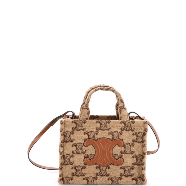 Celine Cabas Thais Tote Triomphe Wool Small