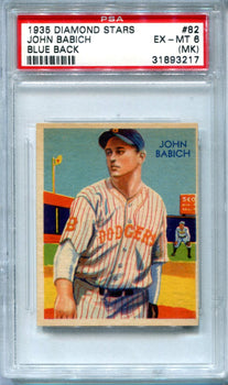 1935 Diamond Stars John Babich Blue Back #82 Psa Ex-Mt 6 Card (Mk)