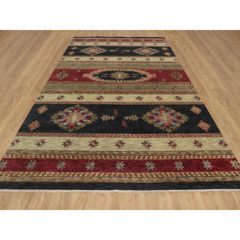 10'X14' Beige Southwestern American Indian Design Hand Knotted Wool Rug