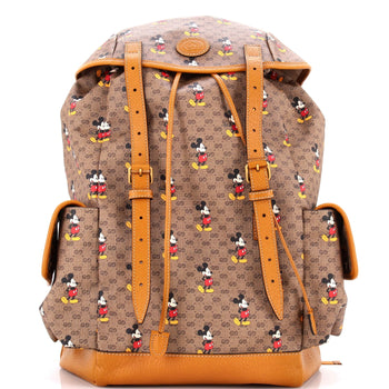 Gucci Disney Mickey Mouse Double Pocket Belt Backpack Printed Mini Gg Coated