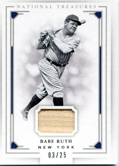 Babe Ruth 2016 Panini National Treasures Bat Relic Card #1 3/25