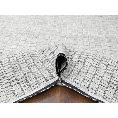 9'X11'9" Pearl White Modern Roman Design Hand Loomed Oriental Rug