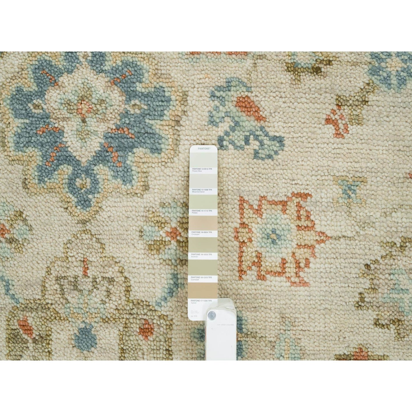 8'1"X10' Light Cream Oushak Design Pure Wool Hand Knotted Oriental Rug