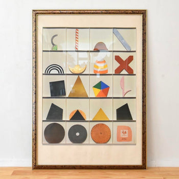 Lucio Del Pezzo Screenprint Geometric Abstract 1970S-80S Italian Pop Art Large