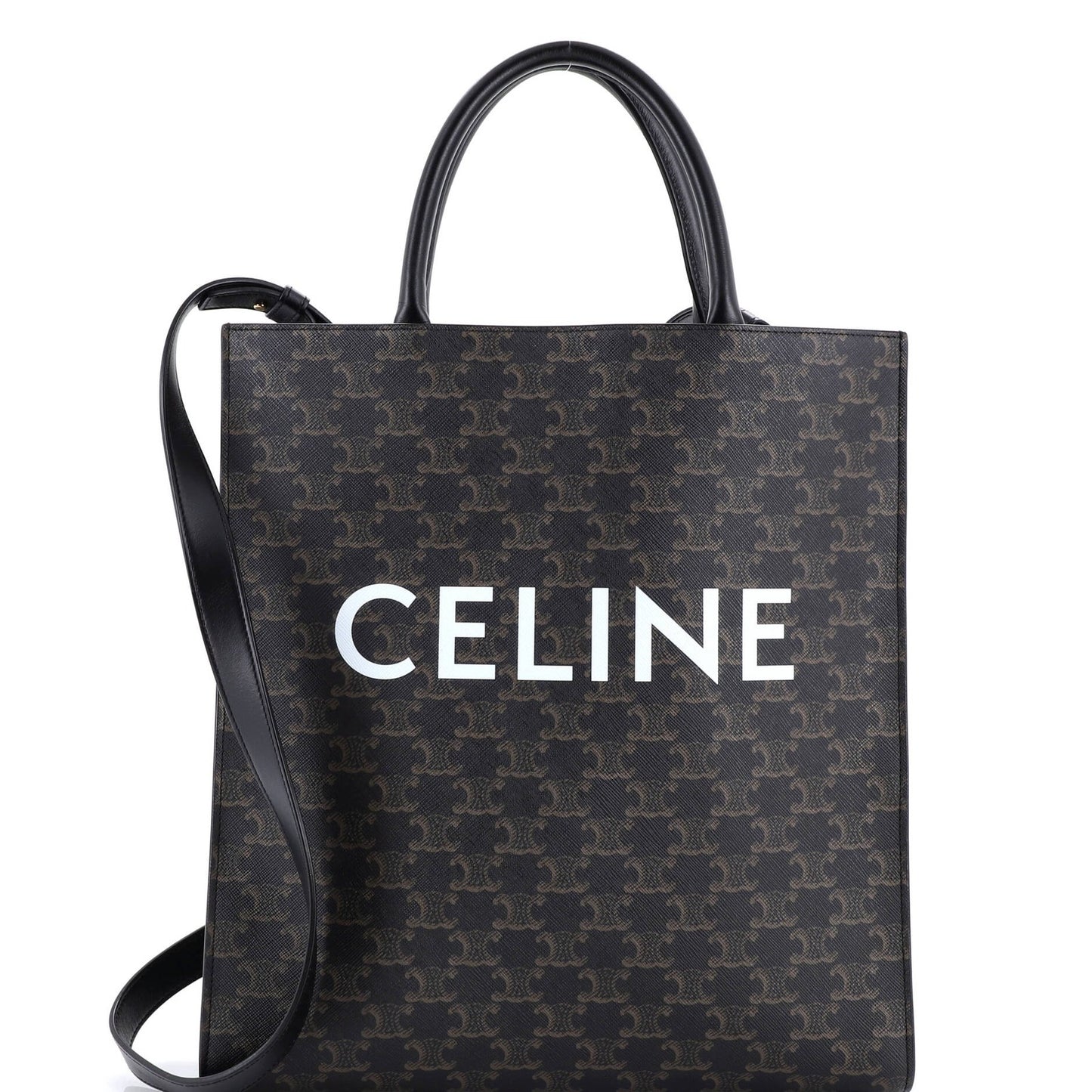 Celine Vertical Cabas Tote Triomphe Coated Canvas Medium