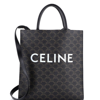Celine Vertical Cabas Tote Triomphe Coated Canvas Medium
