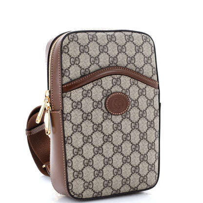 Gucci Interlocking G Patch Sling Bag Gg Coated Canvas Small