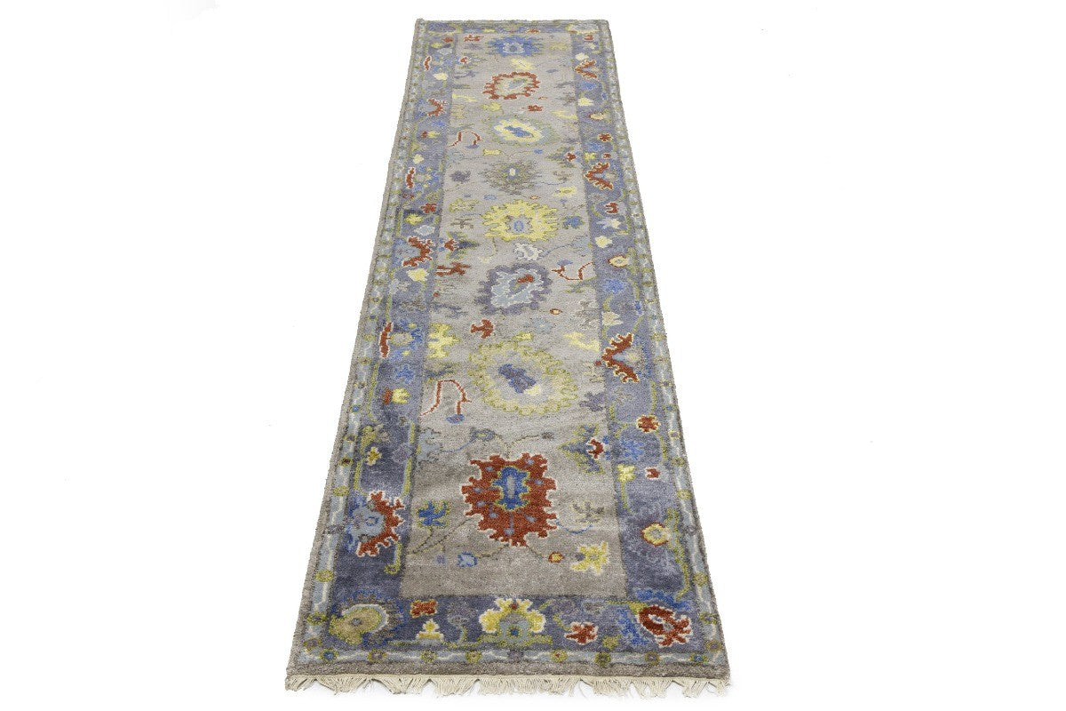 Handmade Oushak Floral Runner Rug 2'5X9'9 ft Colorfast Kitchen Carpet