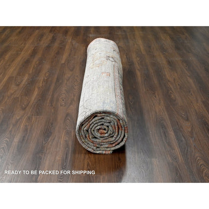 12'X17'8" Orange Wool Hand Knotted Oushak Design Oversize Oriental Rug