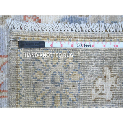 2'9"X12'6" Spanish Gray Angora Oushak Natural Dyes Runner Oriental Rug