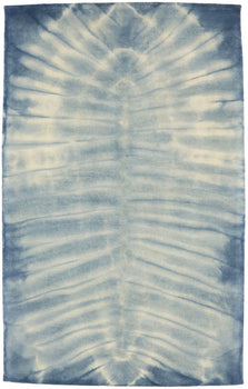 Hand-Tufted Blue Tie-Dye Rug Modern Kids Room