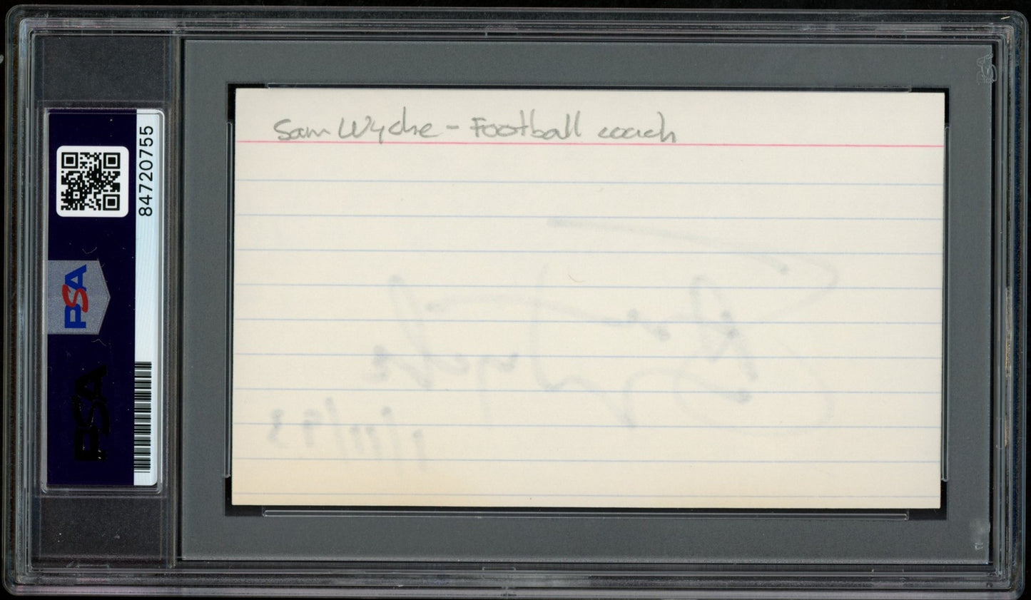 Sam Wyche Autographed Index Card Cincinnati Bengals Psa/Dna