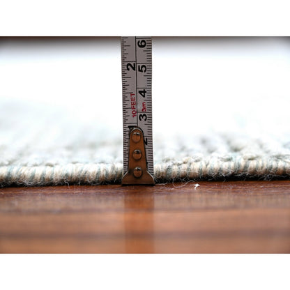 10'X14' Blue Moroccan Weave Zig Zag Design Hand Knotted Oriental Rug