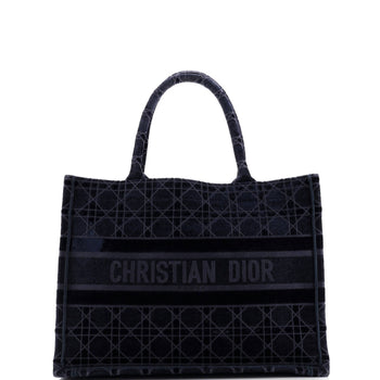 Christian Dior Book Tote Cannage Embroidered Velvet Medium