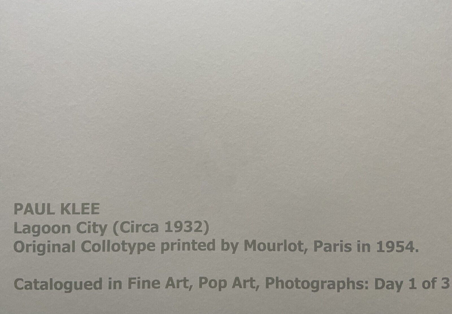 Paul Klee Lithograph 1954 Mourlot Coa Signed Cataloged Rare