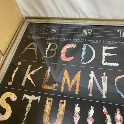 Erte Alphabet Poster  1987 Circle Gallery Nyc  Art Deco 95Th Birthday  Framed