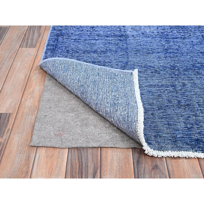 10'X12'7" Blue Hand Knotted Vintage Zoroastrian Tebraz Wool Oriental Rug
