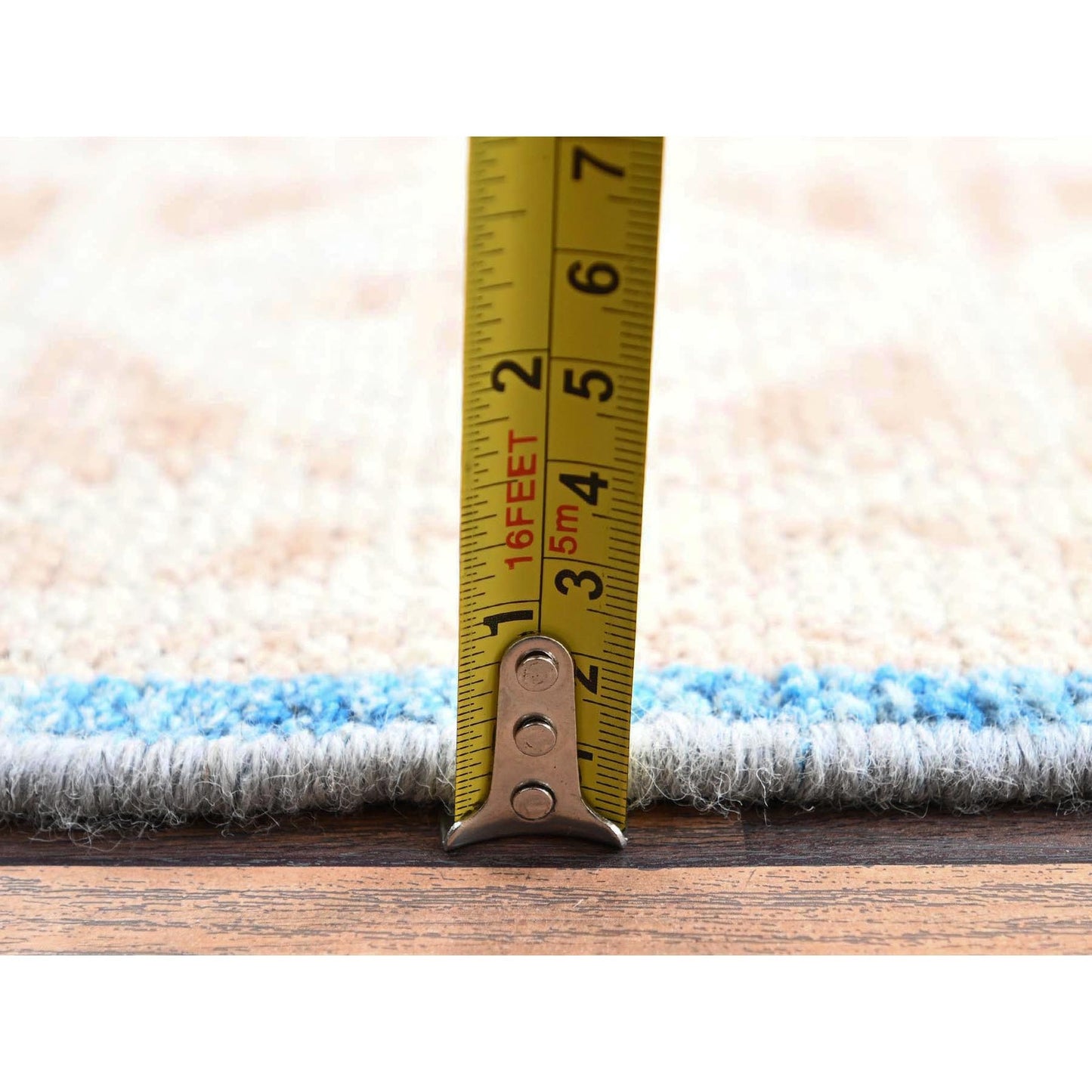 5'X6'9" Gray Wool Rug Turkish Knot Anatolian Village Design Hand Knotted