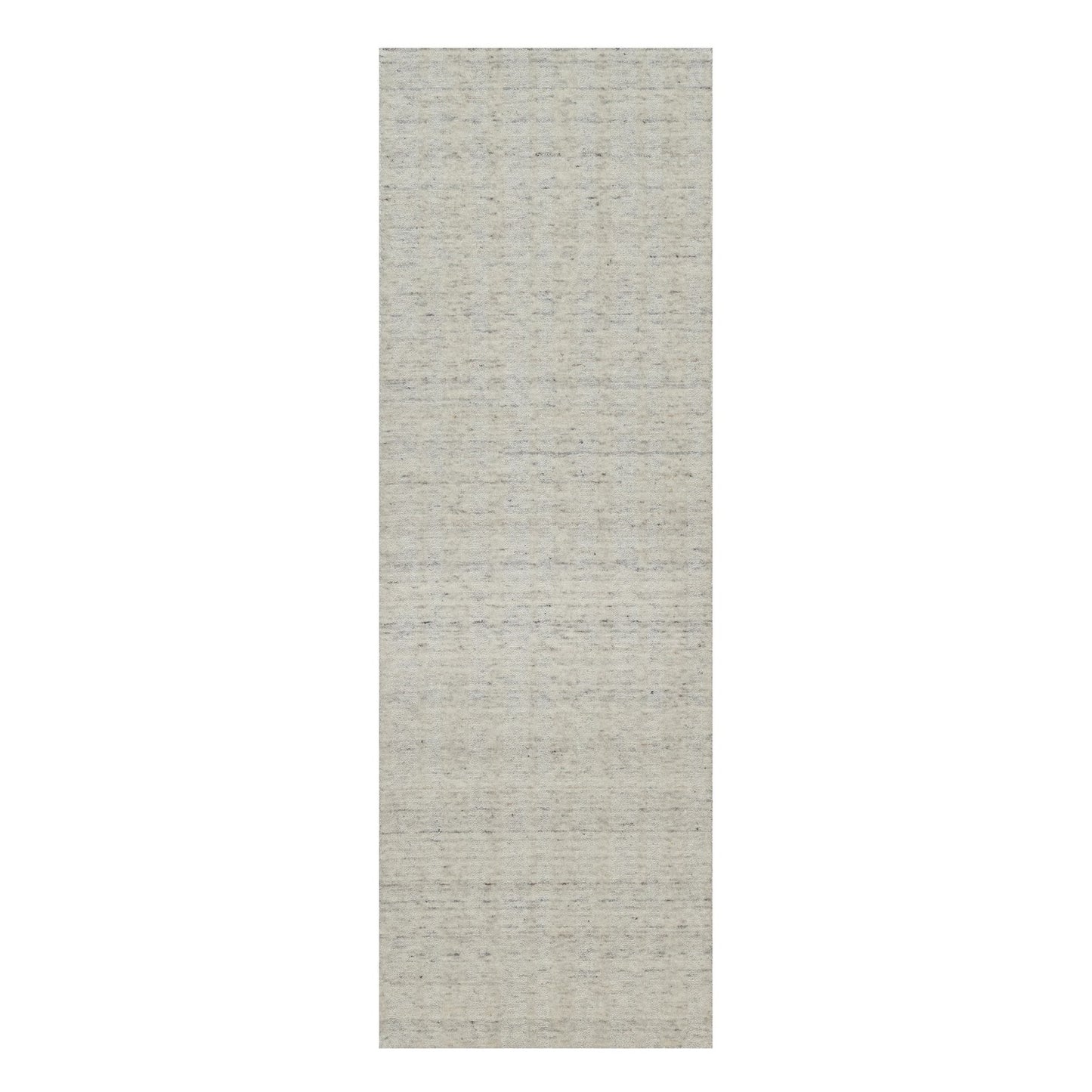 2'8"X8' Ivory Natural Wool Vertical Stripes Design Hand Loomed Runner Rug