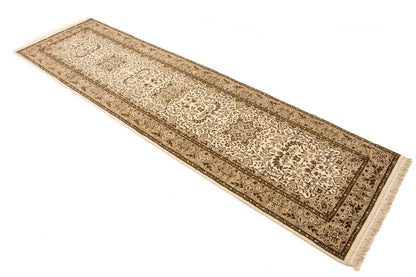 Handmade rug runner oriental kitchen carpet plush classic 3x10 floral kirman