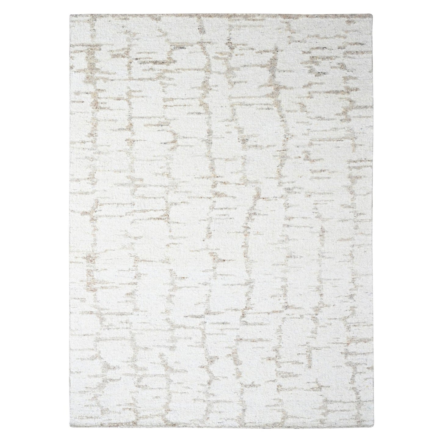 9'3"X12'2" Bone White Minimalist Swedish Design Hand Knotted Wool Rug