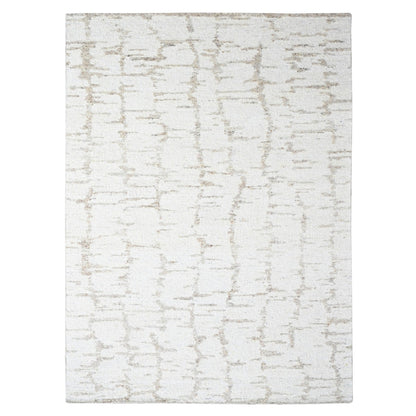 9'3"X12'2" Bone White Minimalist Swedish Design Hand Knotted Wool Rug
