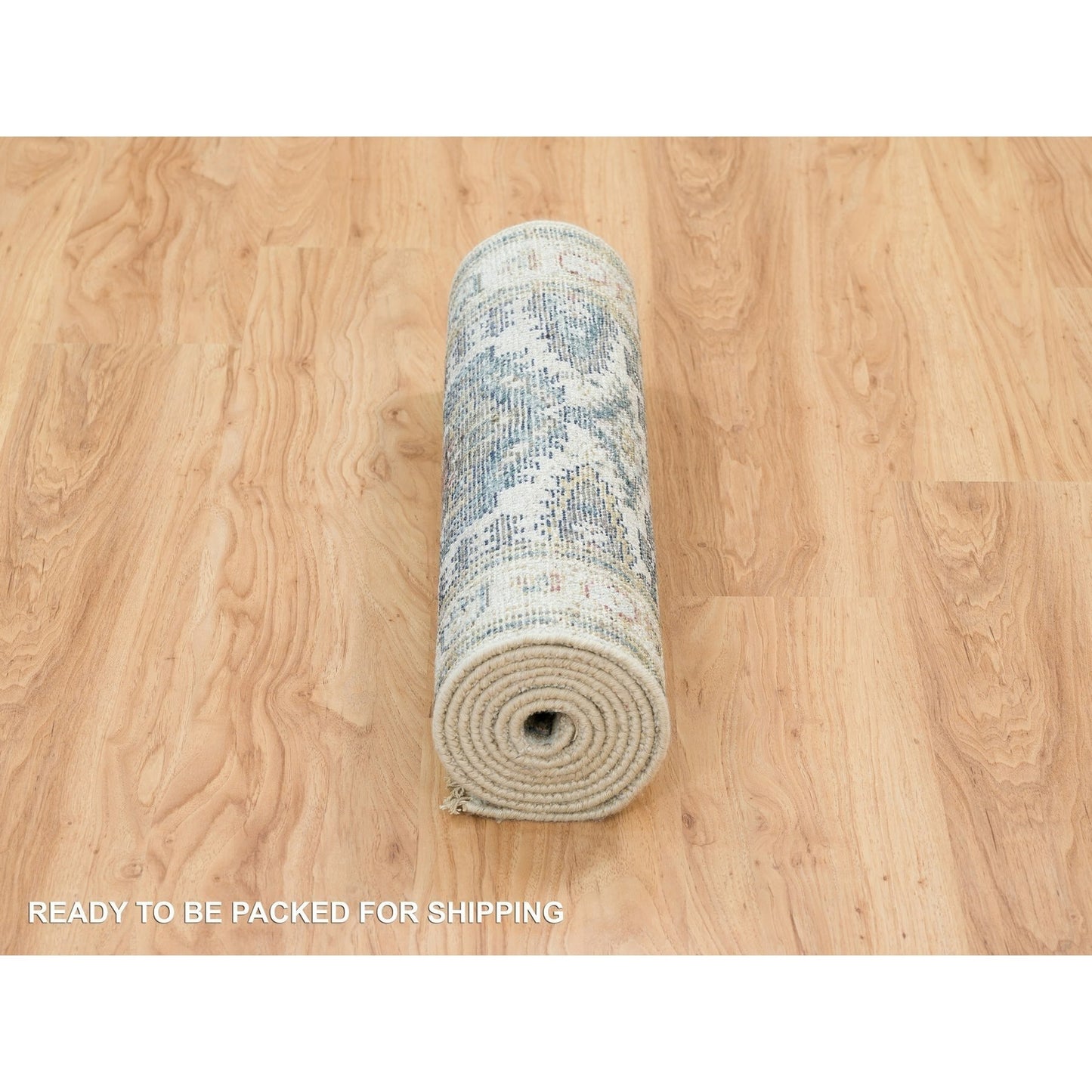 2'5"X8'1" Ivory Reimagined Viss Design Wool Hand Knotted Runner Rug