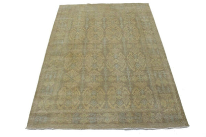 6X9 Ft Hand-Knotted Wool Chobi Peshawar Rug Muted