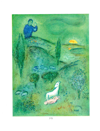 Modernism MARC CHAGALL Decouverte de Daphins par Lamon 12.5" x 9.75" Poster 1963
