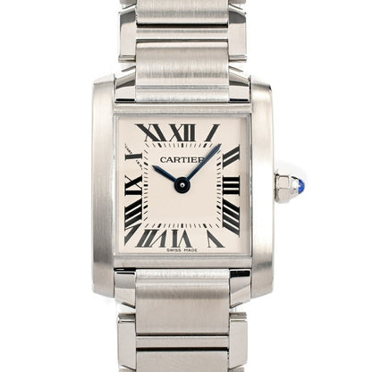 Cartier Tank Francaise Sm W51008Q3 White Ladies Used Watch #654730