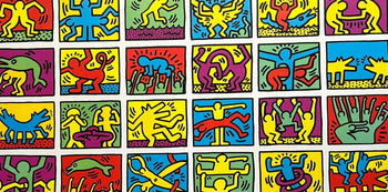 Keith Haring Lithograph From An Painting Coa
