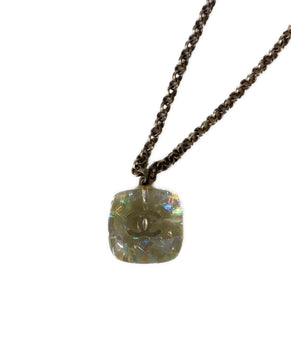 Chanel Logo Motif Glitter Resin Necklace