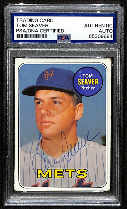 Tom Seaver Hof Signed/Auto 1969 Topps Card #480 New York Mets Psa/Dna 190675