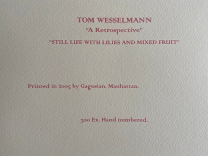 Tom Wesselmann Lithograph Coa Original Published Numbered