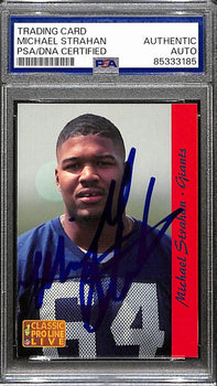 Michael Strahan Hof Signed 1993 Pro Line Live Card #195 Rookie Giants Psa 187989
