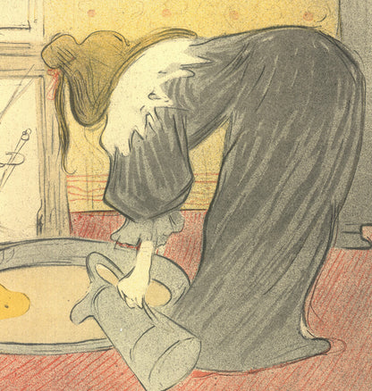 Henri De Toulouse-Lautrec Woman Bathing " Lithograph Vintage