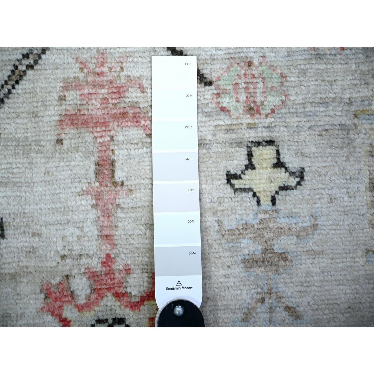 4'2"X11'8" Gray Wool Hand Knotted Afghan Angora Oushak Runner Rug